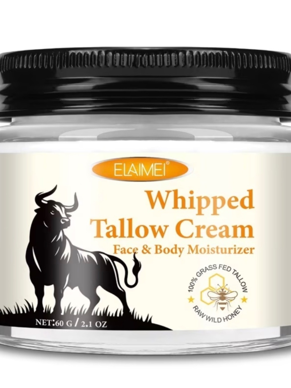 Whipped Tallow Cream Face & Body Moisturizer - White with Orange Accents - Picture 4 of 8